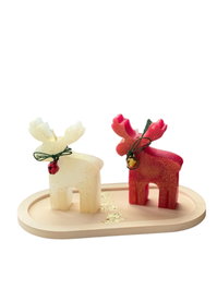 Aberto Design Christmas Candle Set 9 - Set de 3 Velas de Soja en Hormigón Rojo y Blanco